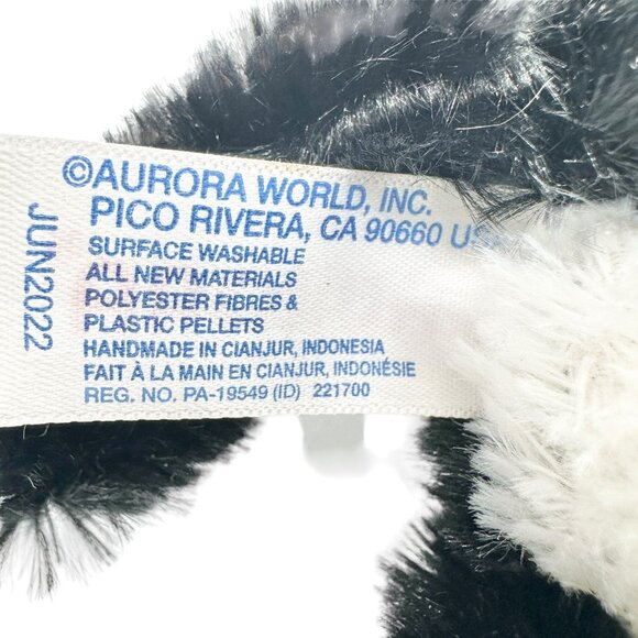 Aurora Black and White Cat Plush Stuffed Animal Toy Poly Fibers Plastic Pellets - Picture 6 of 7